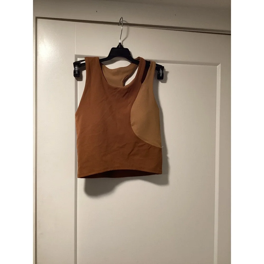Lululemon Align Asymmetrical Bra Light Support A/B Cup Brown Tan‎ Size 0 LW1CZ7S